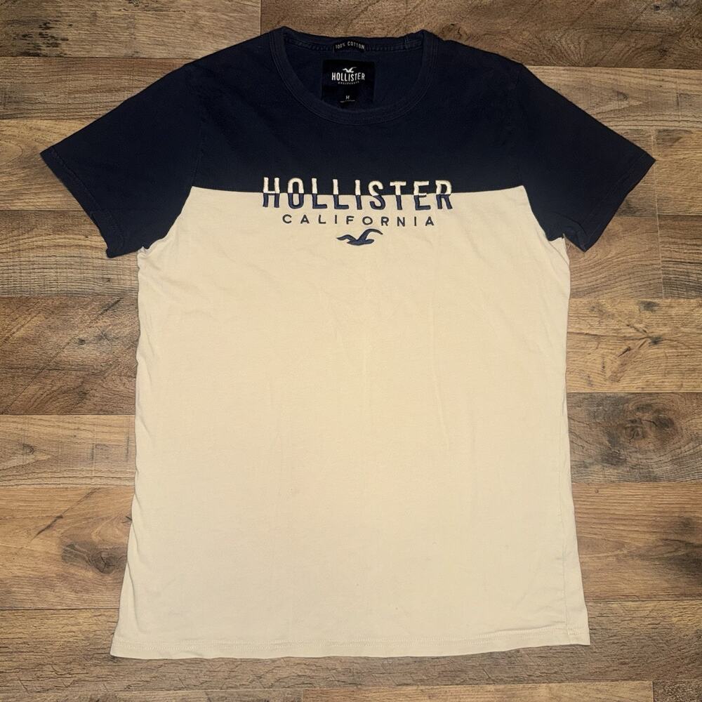 Hollister Men’s Blue And White 100% Cotton Shirt Two Tone Size Medium